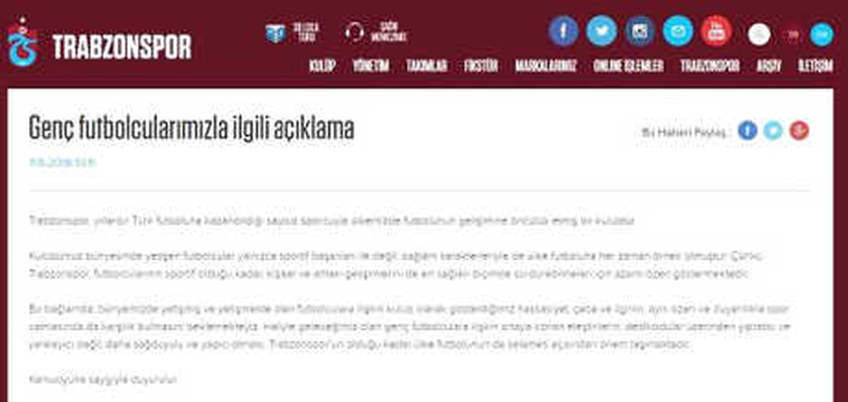 Trabzonspor\'dan Genç Oyuncular İçin \'Sağduyu\' Çağrısı