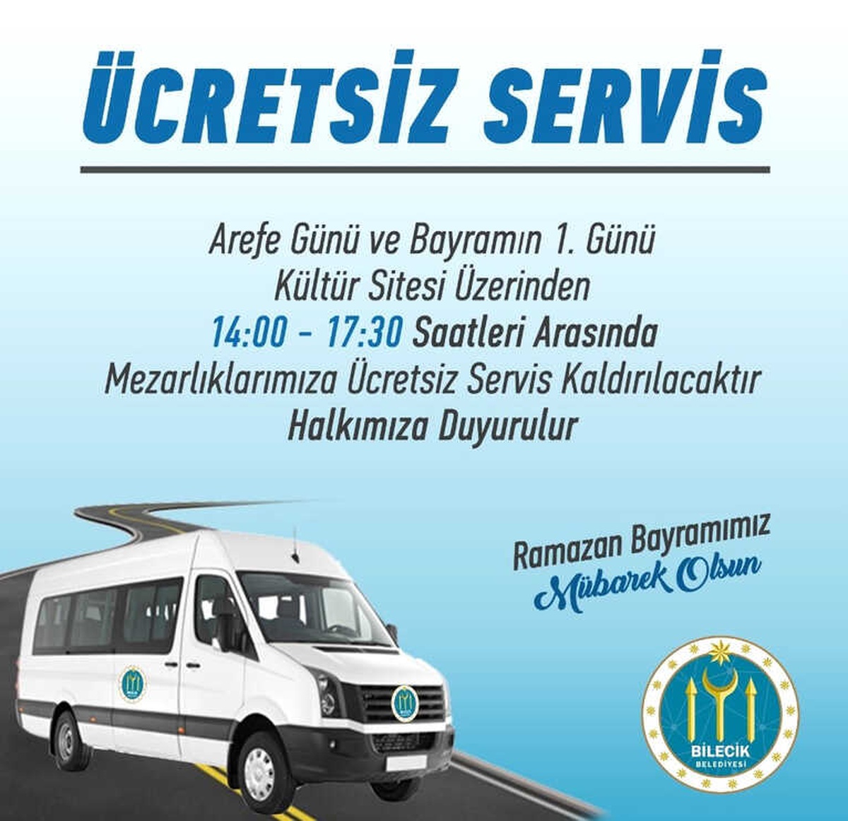 Bilecik Belediyesi\'nden Mezarlıklara Ücretsiz Servis Hizmeti