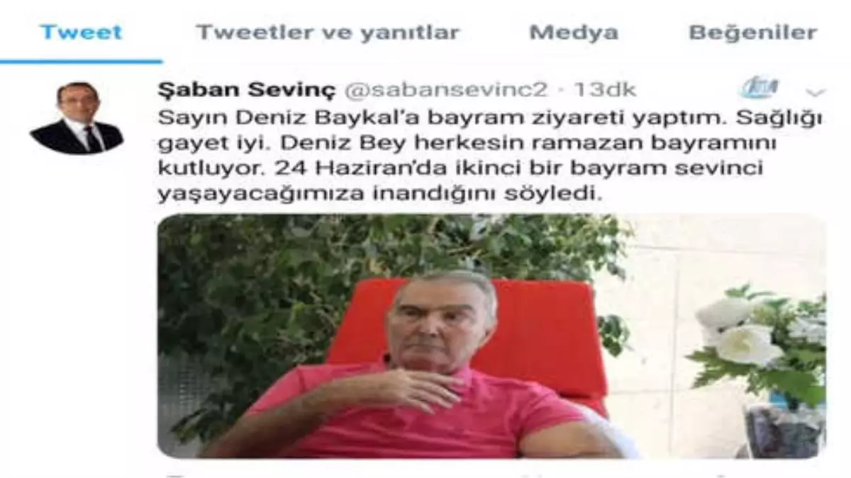 Tedavisi Süren Deniz Baykal\'ın Fotoğrafı Twitter\'da Paylaşıldı