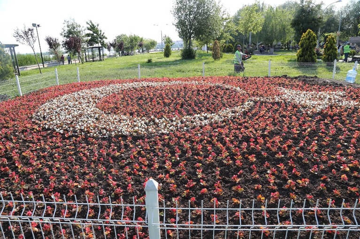 Gölbaşı\'ndaki Aydınlanma Direkleri Petunyalarla Süslendi