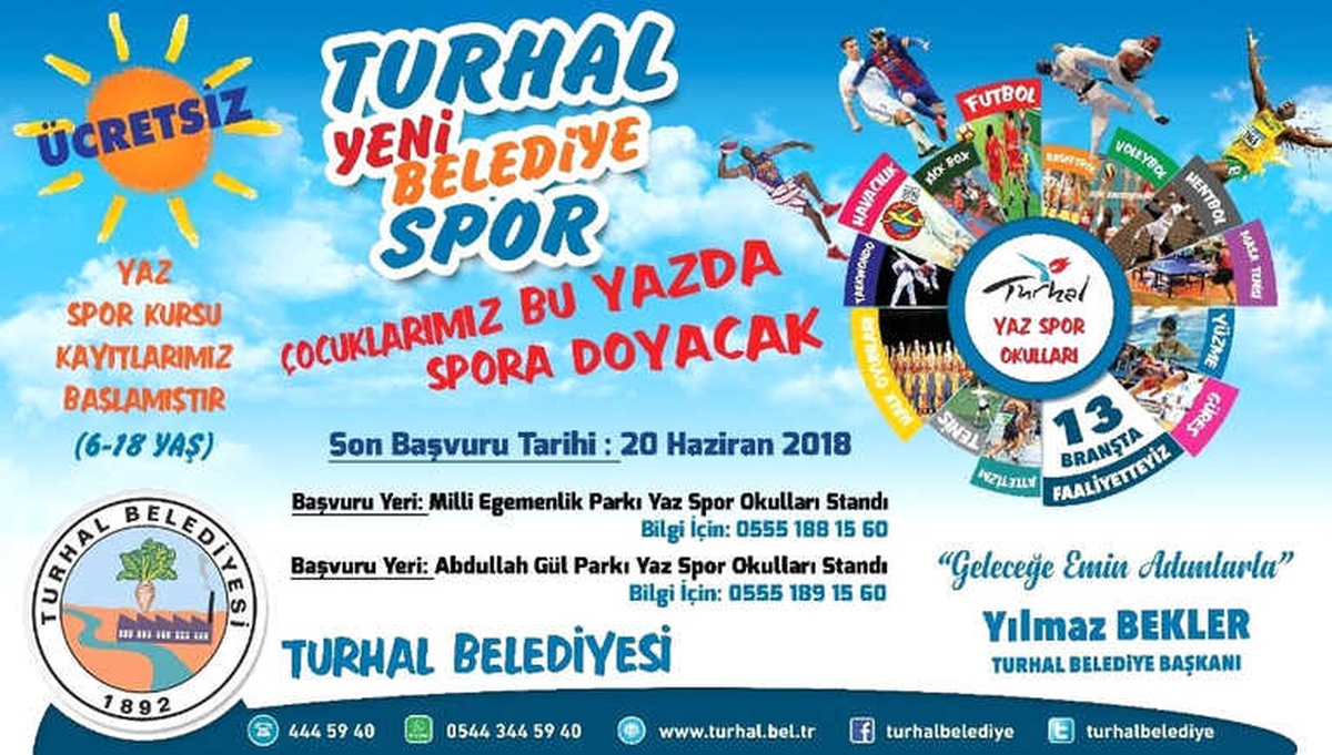 Turhal Belediyesi Yeni Belediye Spor Kulübü Yaz Spor Okulları Kayıtları Devam Ediyor.
