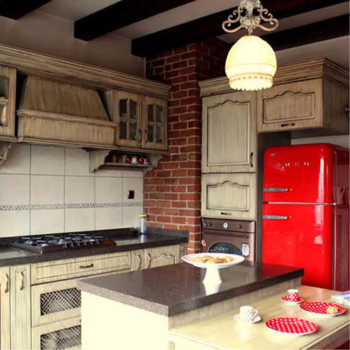 Renkli Mutfak Dolaplarıyla Sıcak ve Şık Tasarımlar