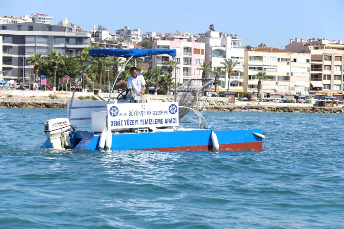 Aydın Büyükşehir Belediyesi Deniz Temizleme Aracı Yaptı