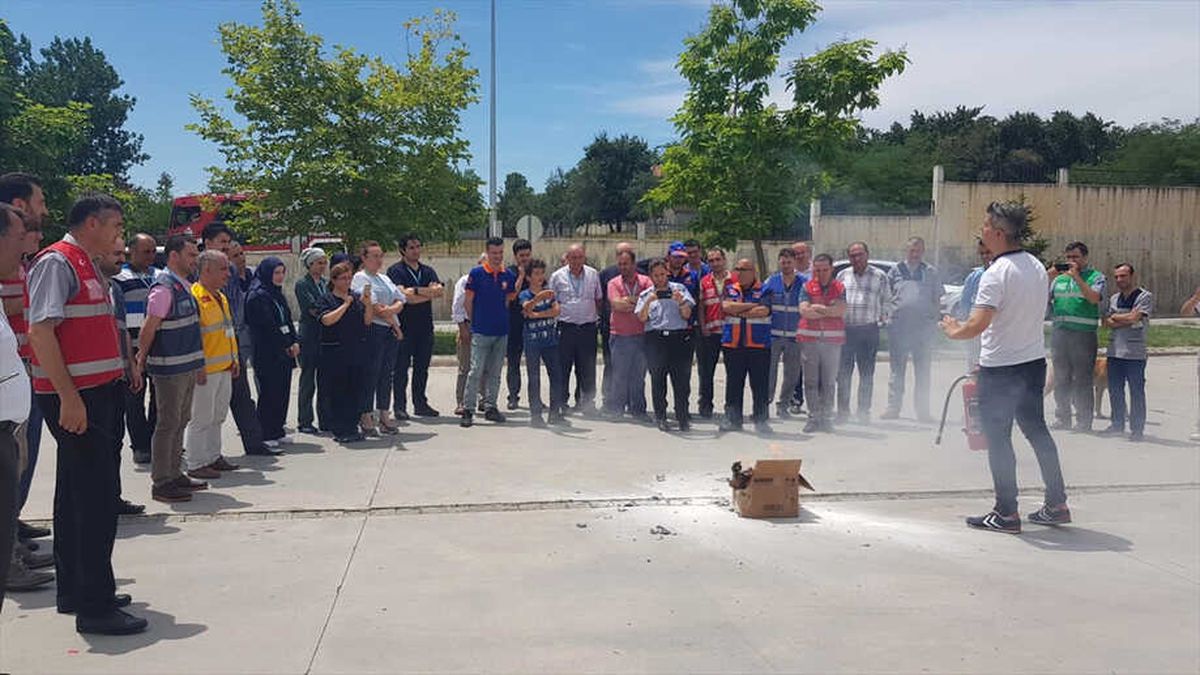 Bafra Devlet Hastanesinde Yangın Tatbikatı
