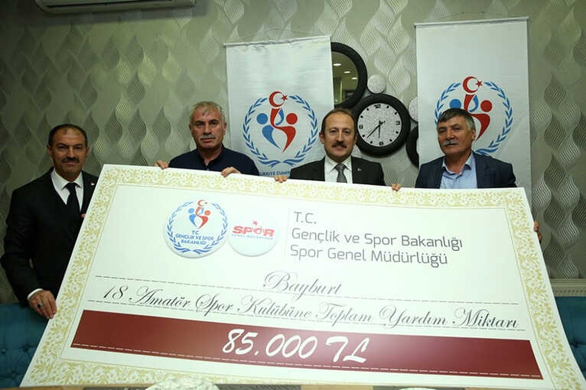 Bayburt\'taki Amatör Spor Kulüplerine 85 Bin TL\'lik Destek