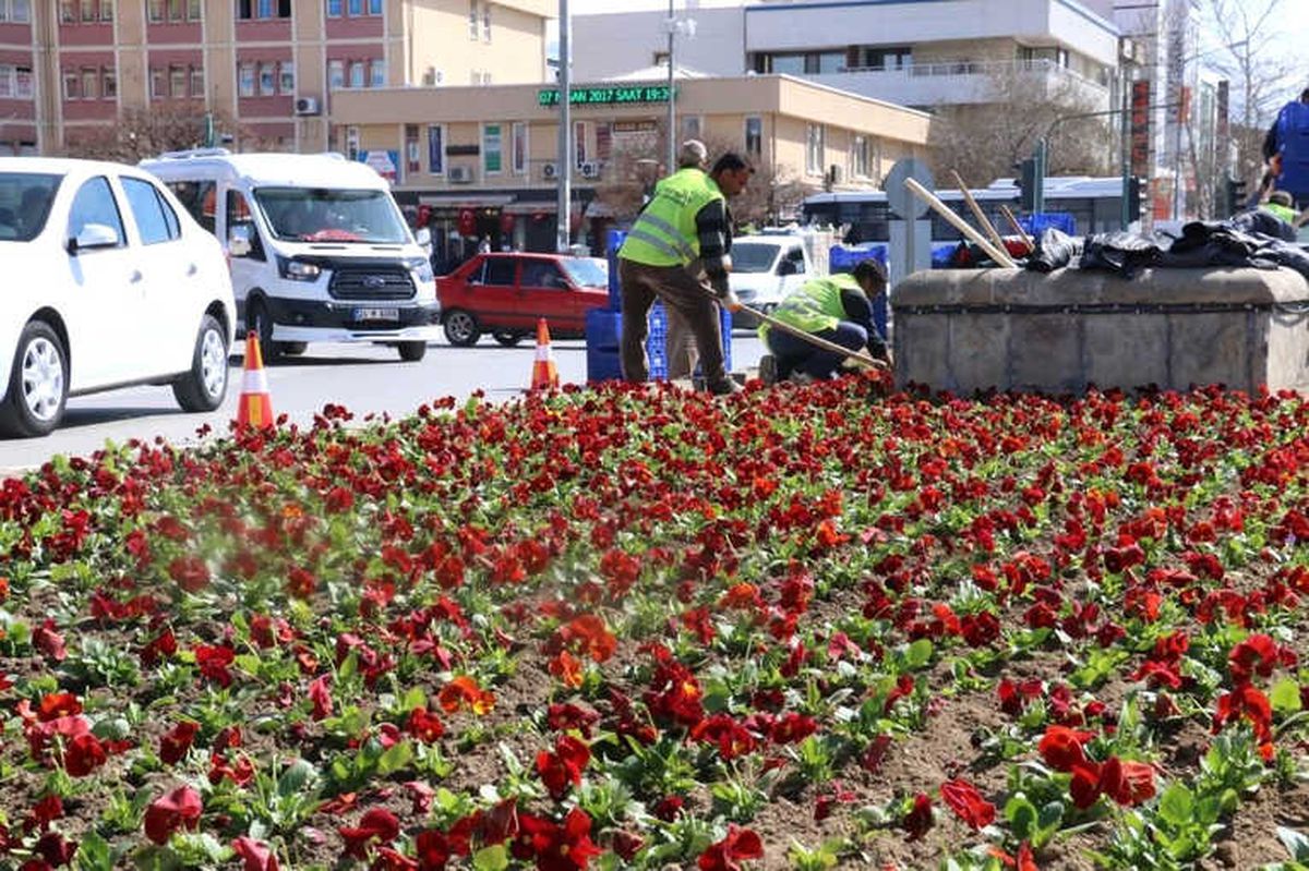 Erzincan\'da Binlerce Çiçek Toprakla Buluşturuluyor