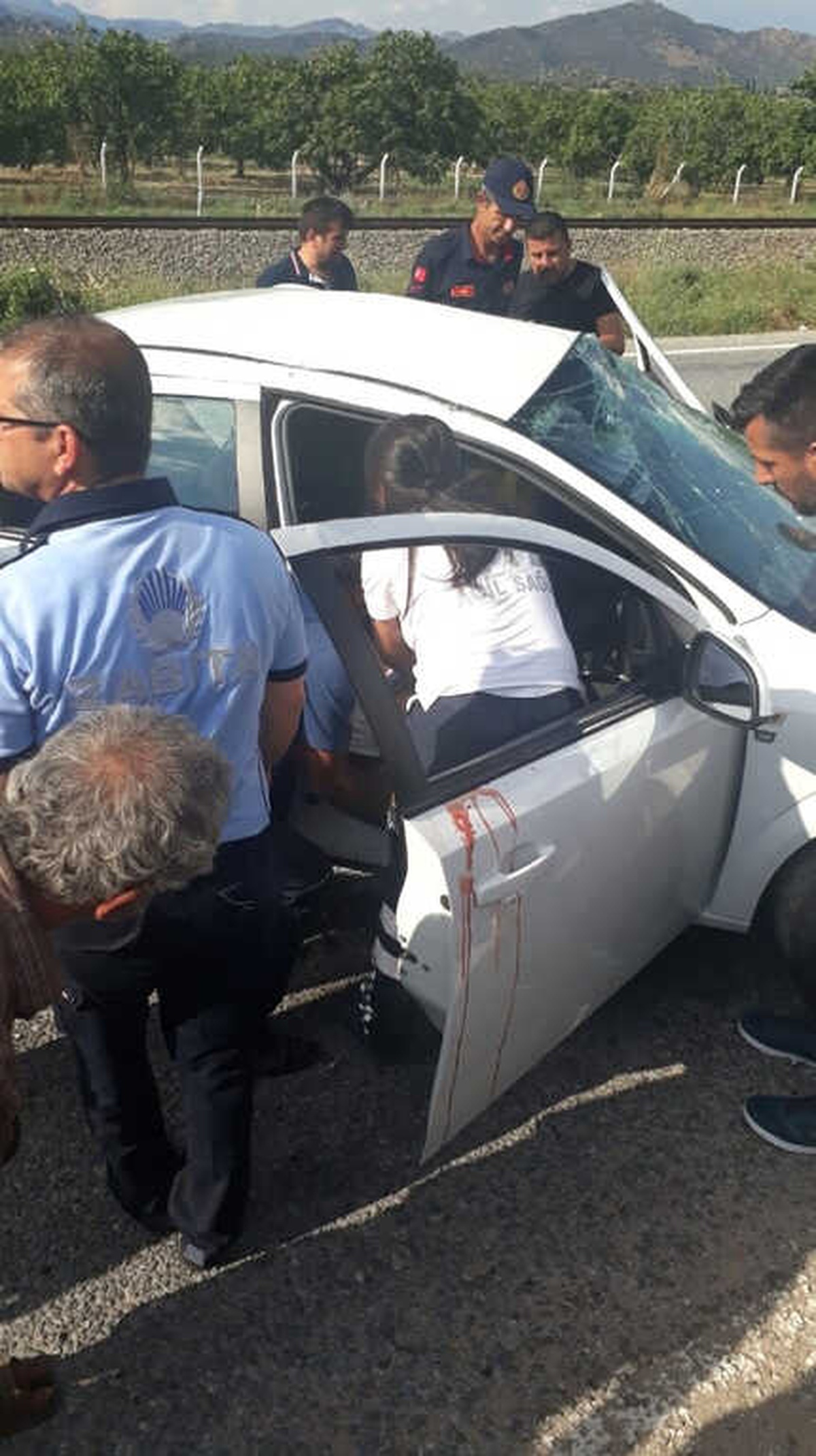 Germencik\'te Trafik Kazası, Yoldan Çıkan Otomobilin Sürücüsü Ağır Yaralandı