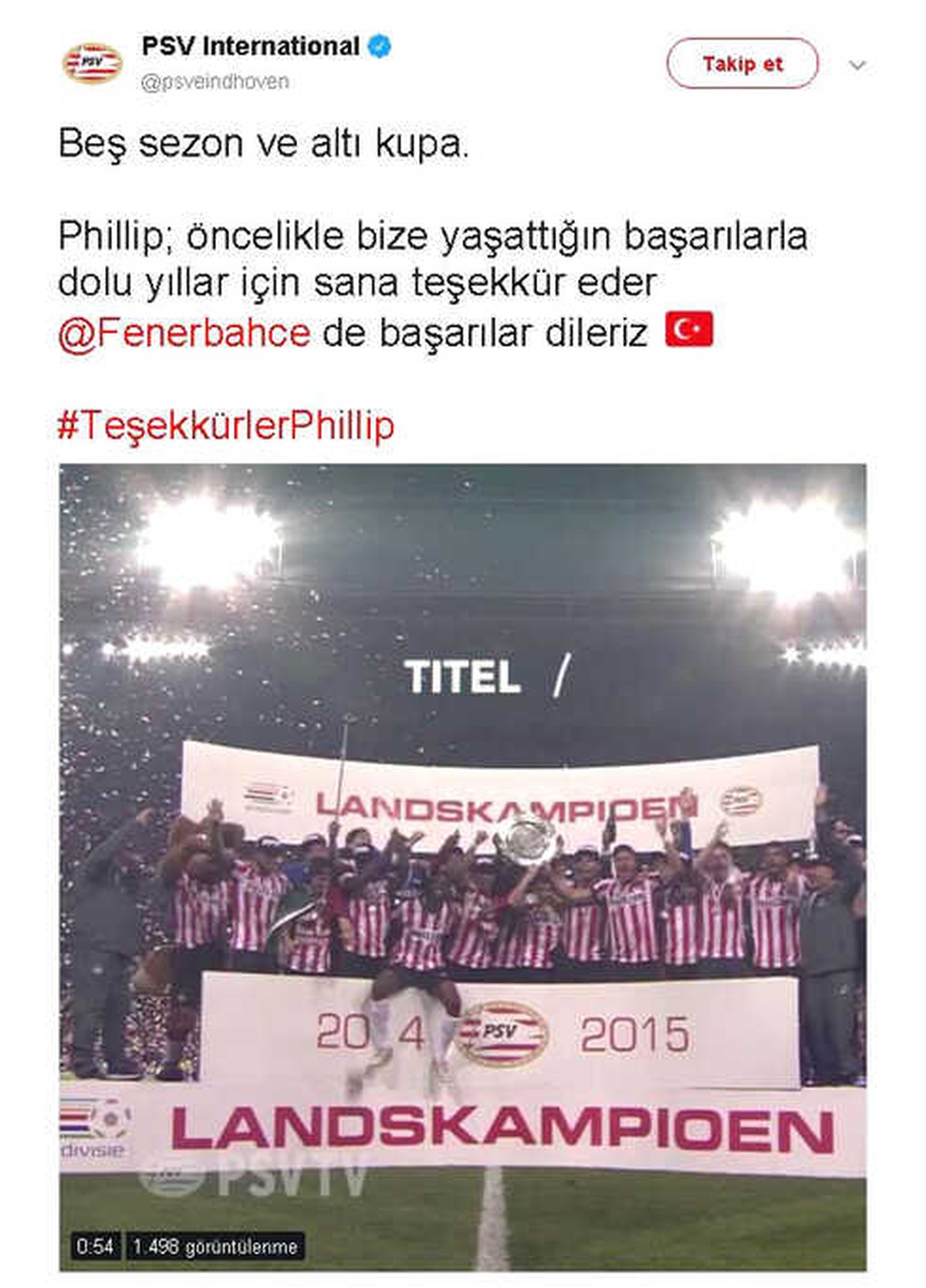Psv, Cocu\'nun Fenerbahçe\'ye Gittiğini Açıkladı