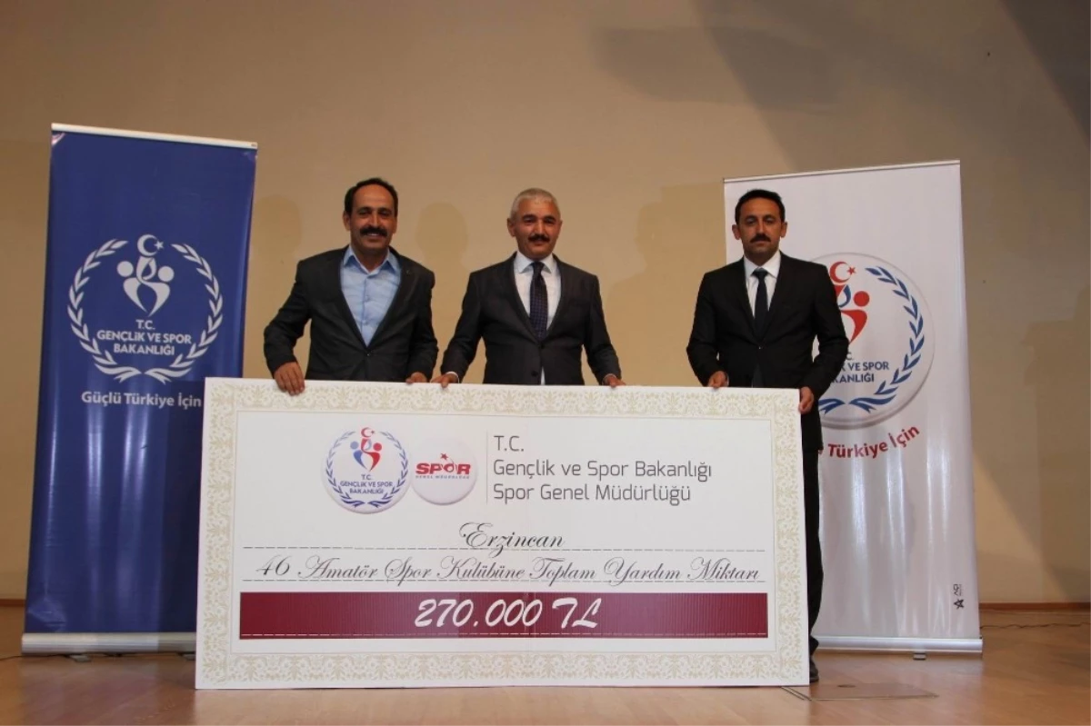 Erzincan\'da Spor Kulüplerine 270 Bin TL Nakdi Yyardım