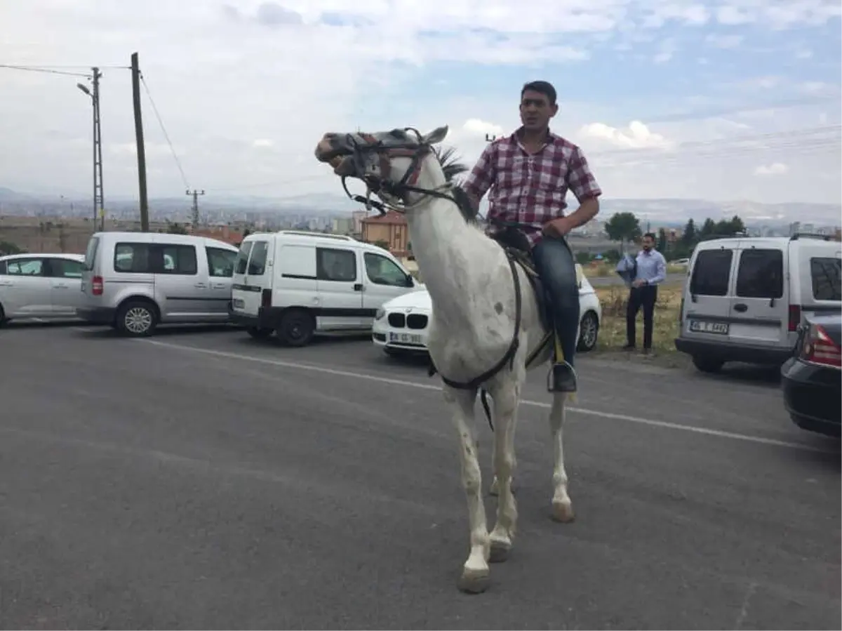 Oy Kullanmaya At Üzerinde Geldi