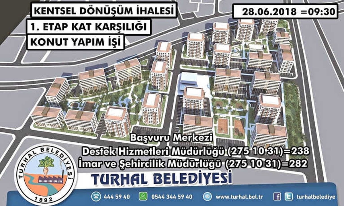 Turhal Kentsel Dönüşüm İçin İhaleye Çıkıyor.
