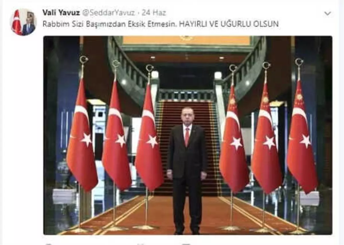 Vali Yavuz\'dan \'Erdoğan\' Mesajı