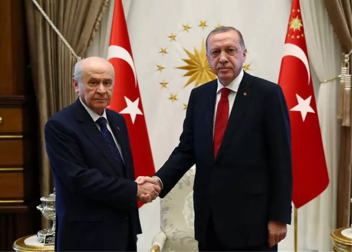 Cumhurbaşkanı Recep Tayyip Erdoğan ile MHP Genel Başkanı Devlet Bahçeli\'nin Cumhurbaşkanlığı...