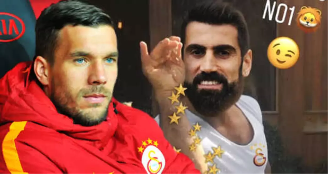 Eski Galatasaraylı Podolski, Volkan Demirel\'le Dalga Geçti
