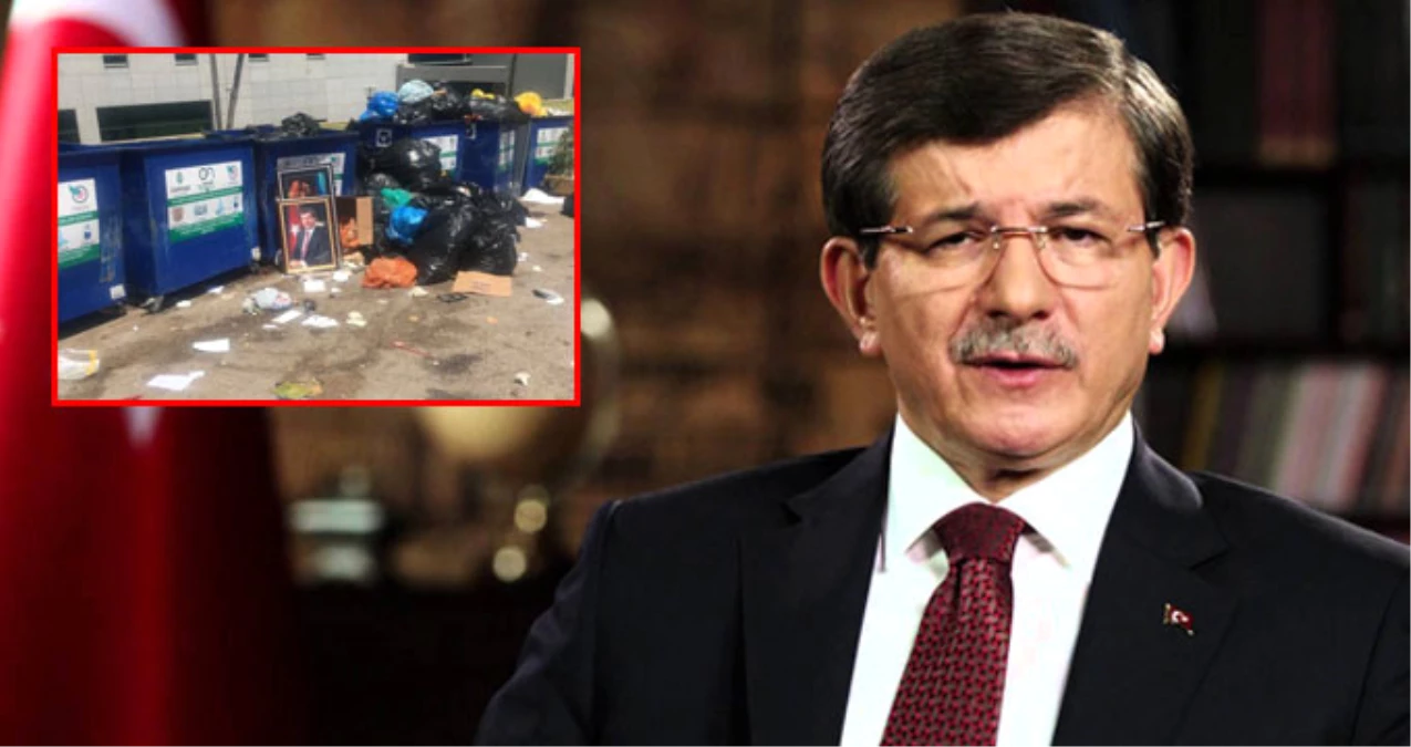 Eski Başbakan Ahmet Davutoğlu\'nun Portresi Meclis Çöplüğüne Atıldı