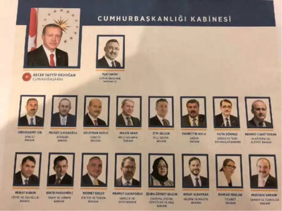 Yeni Hükümet Sisteminin İlk Kabinesi Belli Oldu