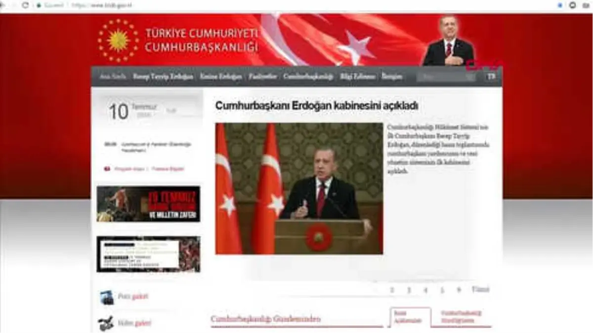 Başbakanlık Sitesi, Cumhurbaşkanlığı Resmi İnternet Sitesine Yönlendiriyor