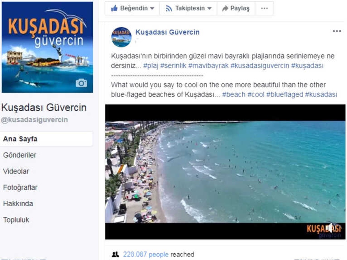 Kuşadası Güvercin, Takipçilerini Kuşadası Plajlarına Davet Ediyor