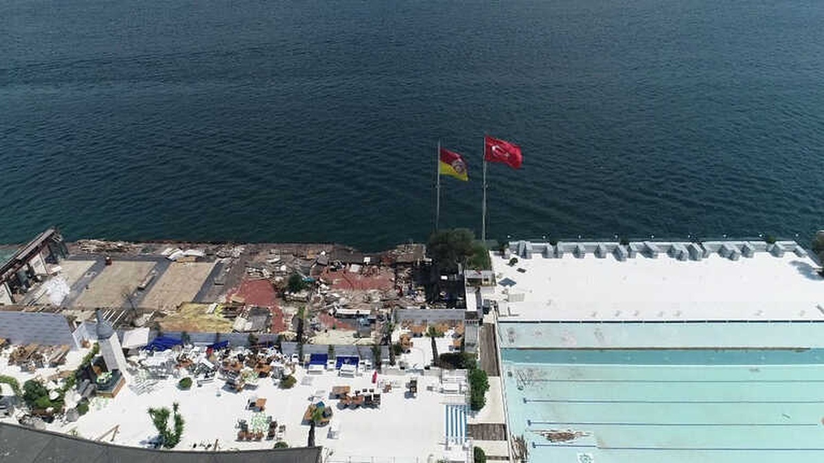 Galatasaray Adası\'nda Son Durumu Havadan Görüntülendi