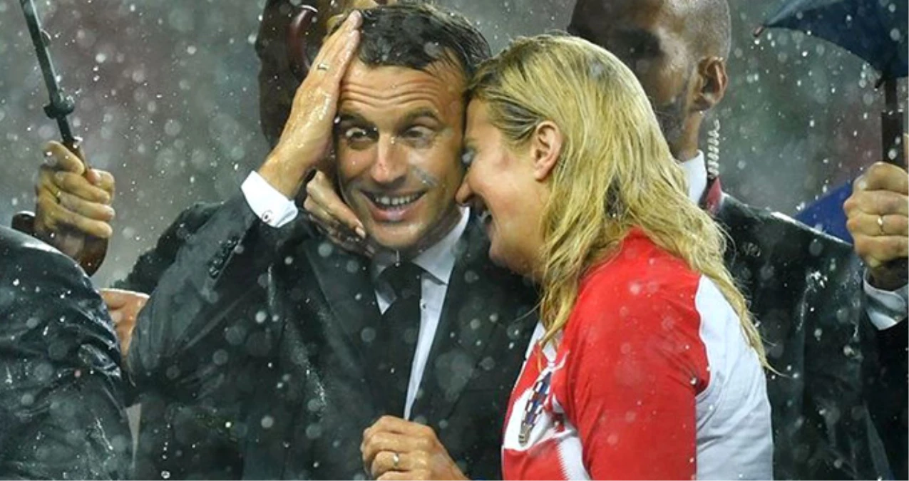 Dünya Kupası Kupa Seremonisine Macron ve Kitarovic\'in Yakınlaşması Damga Vurdu