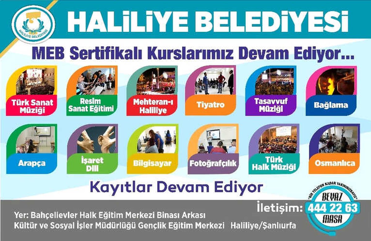 Haliliye Belediyesinde Kurs Kayıtları Devam Ediyor