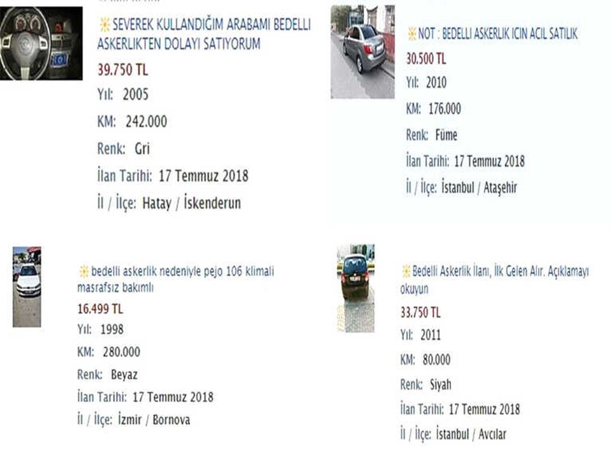 İkinci El Araçta \'Bedelli Askerlik\' Hareketliliği