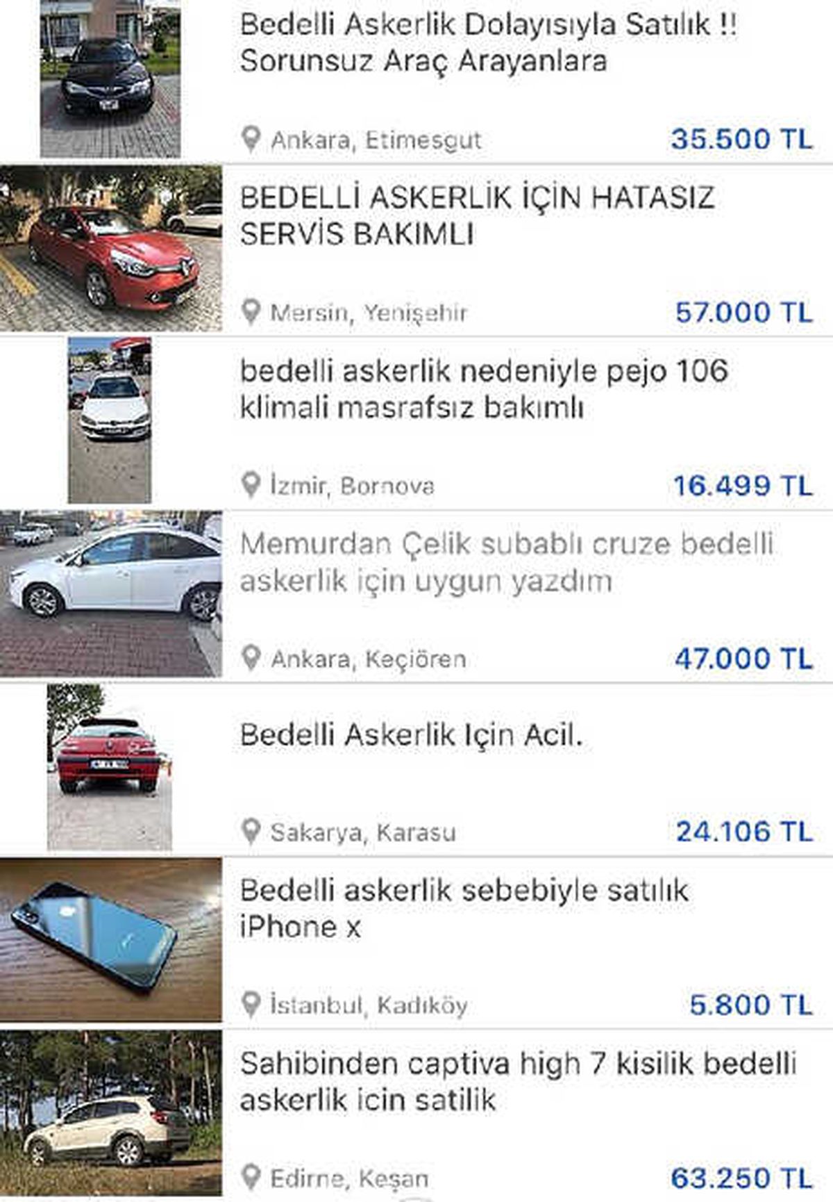 Bedelli Askerlik Parası İçin Satış İlanı Verdiler