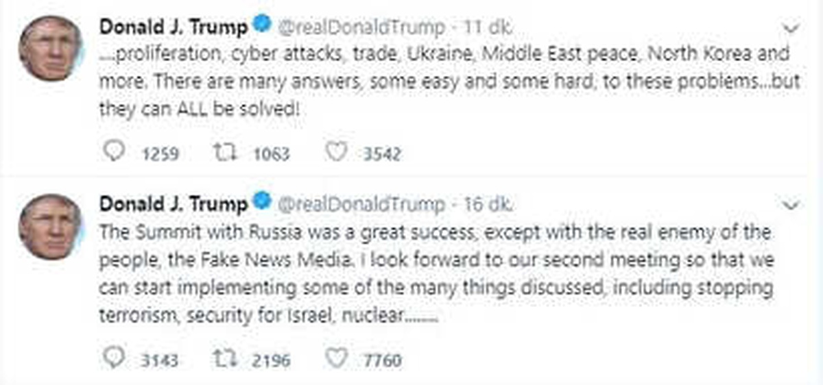 Trump: "Rusya\'yla İkinci Toplantımızı Sabırsızlıkla Bekliyorum"