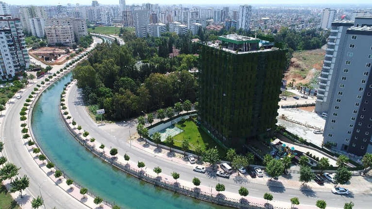 Dört Bir Yanı Sarmaşıklarla Kaplı Türkiye\'nin Tek Yeşil Apartmanı Adana\'da
