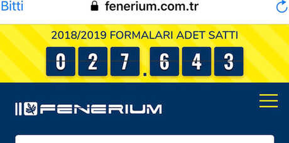 Fenerbahçeliler Forma Satışını Sayaçtan Takip Edecek!