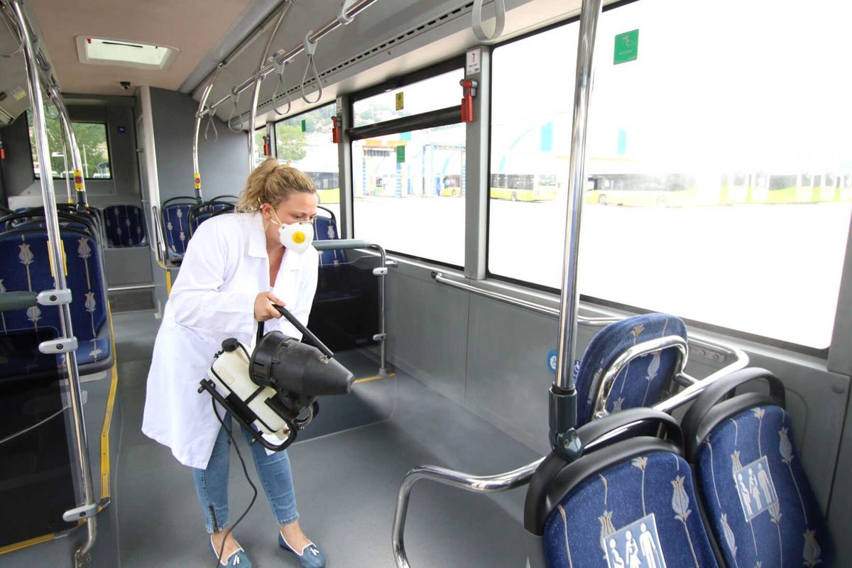 Otobüsler Nano Teknolojiyle Temizleniyor
