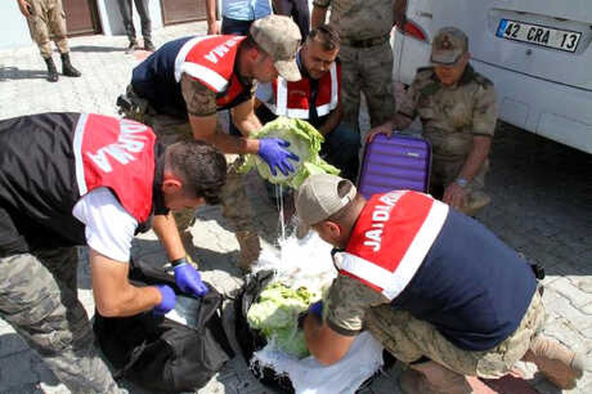 Van\'da, Yolcu Otobüsündeki Lahanadan 15 Kilo Eroin Çıktı