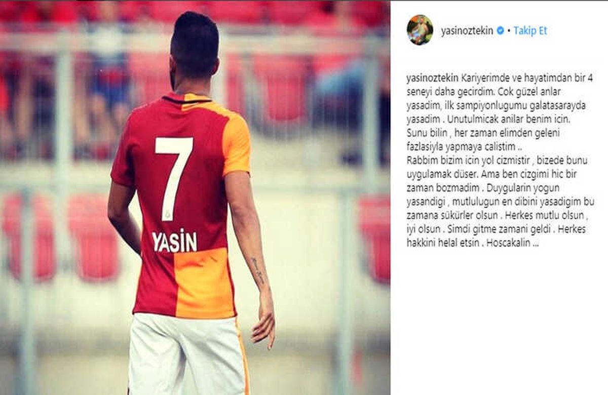Yasin Öztekin\'den Veda Mesajı