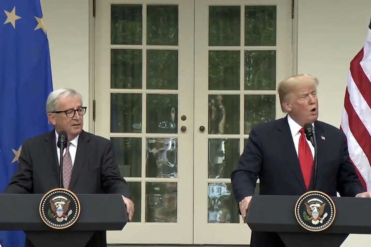 ABD Başkanı Trump Avrupa Komisyonu Başkanı Juncker\'i Ağırladı