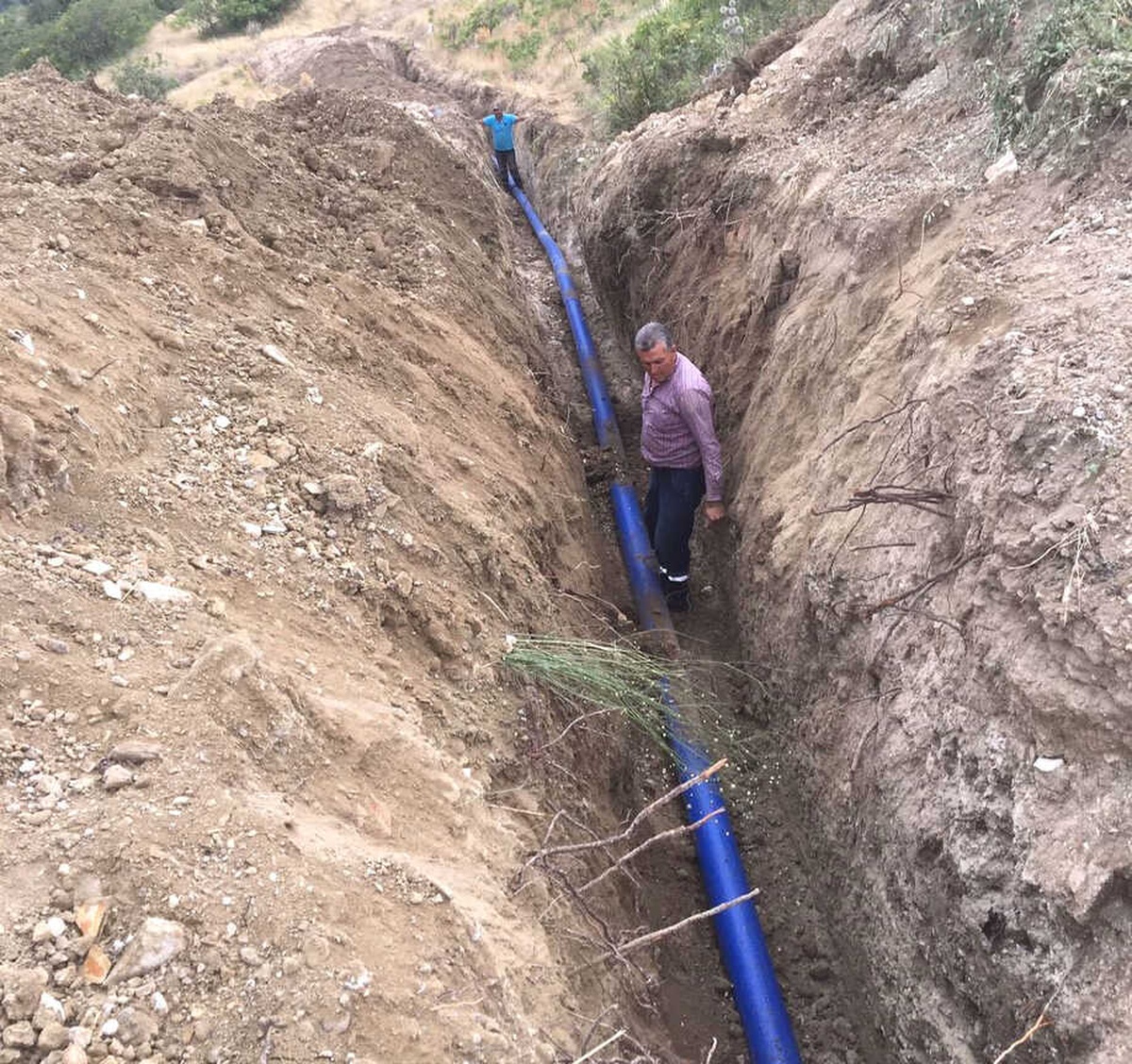 Heyelandan Zarar Gören İçme Suyu İsale Hattı Yenilendi
