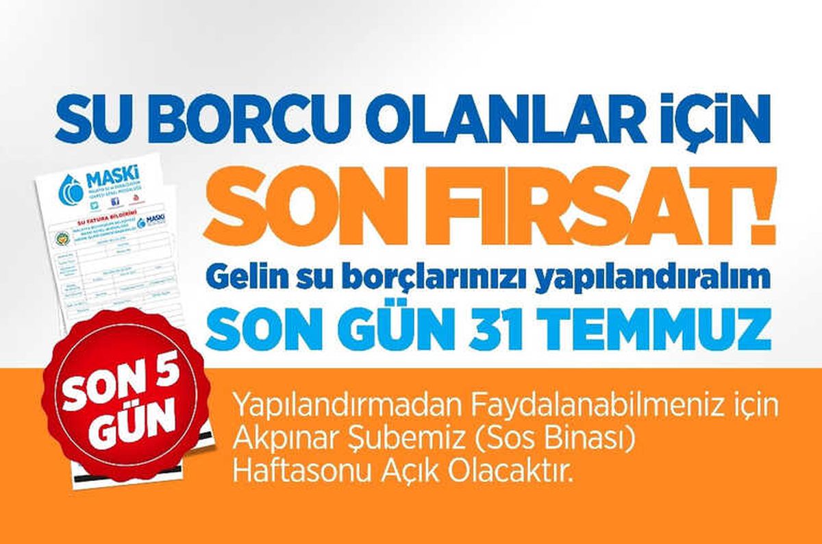 Su Borcu Olanlara Son Fırsat