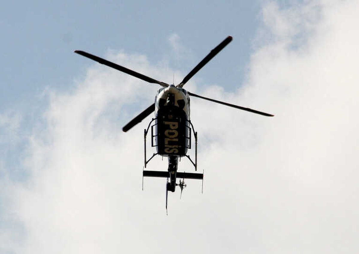 Fethiye\'de Helikopter ile Havadan Trafik Denetimi