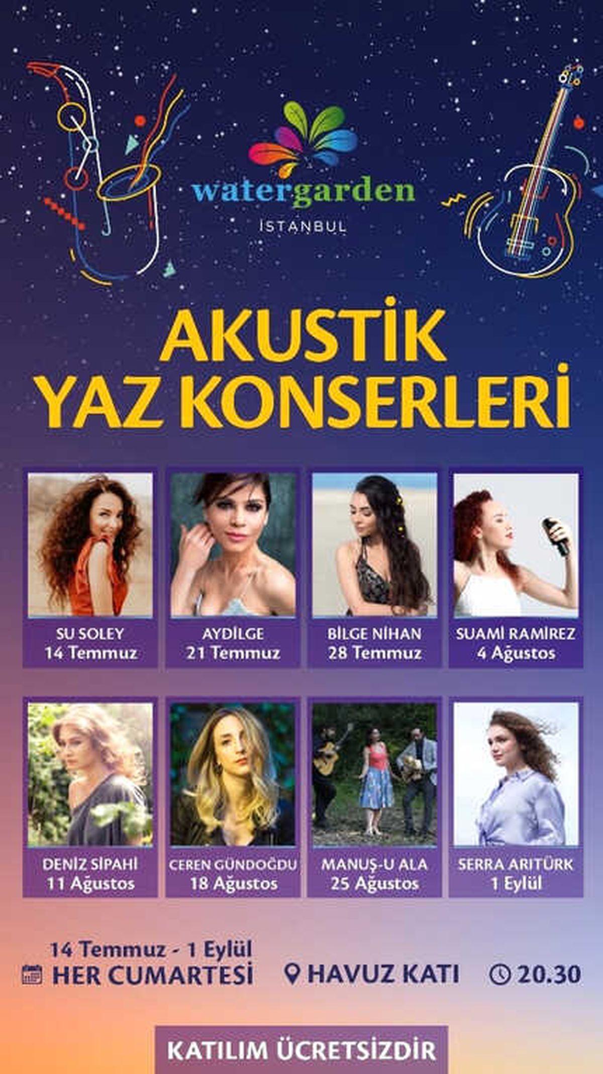 Watergarden İstanbul\'da Bilge Nihan Sahne Alacak