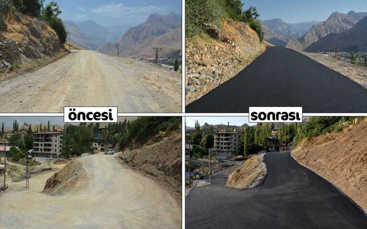 Hakkari\'de Yollar Asfaltlanıyor