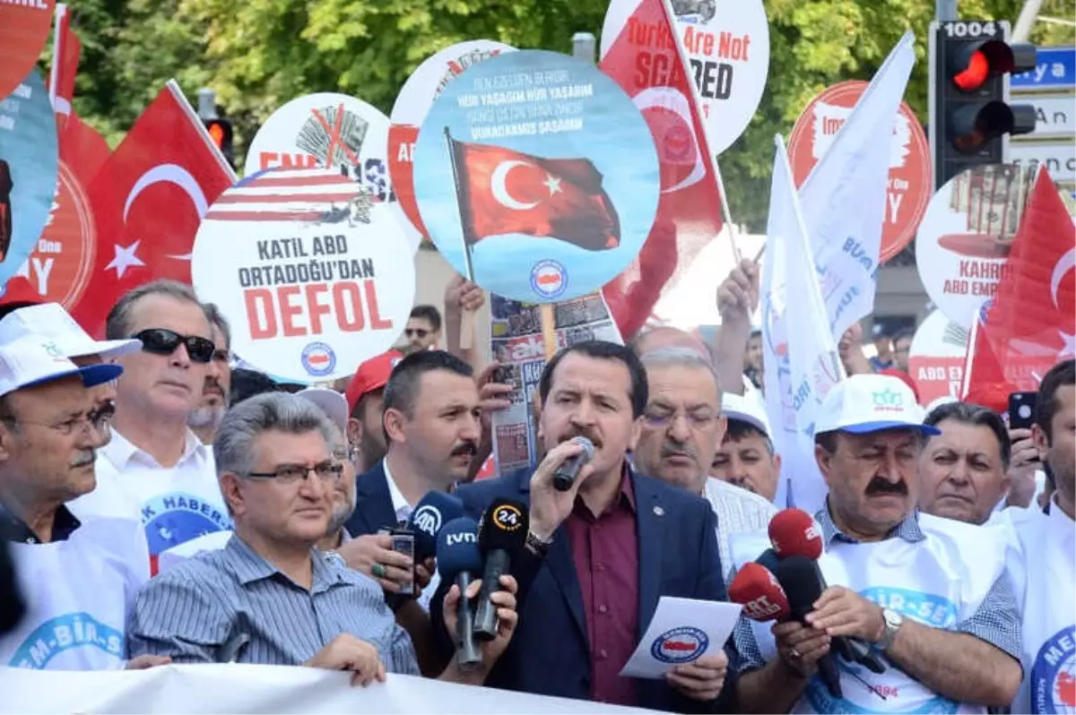 Memur-Sen Üyelerinden ABD Büyükelçiliği Önünde Protesto Gösterisi