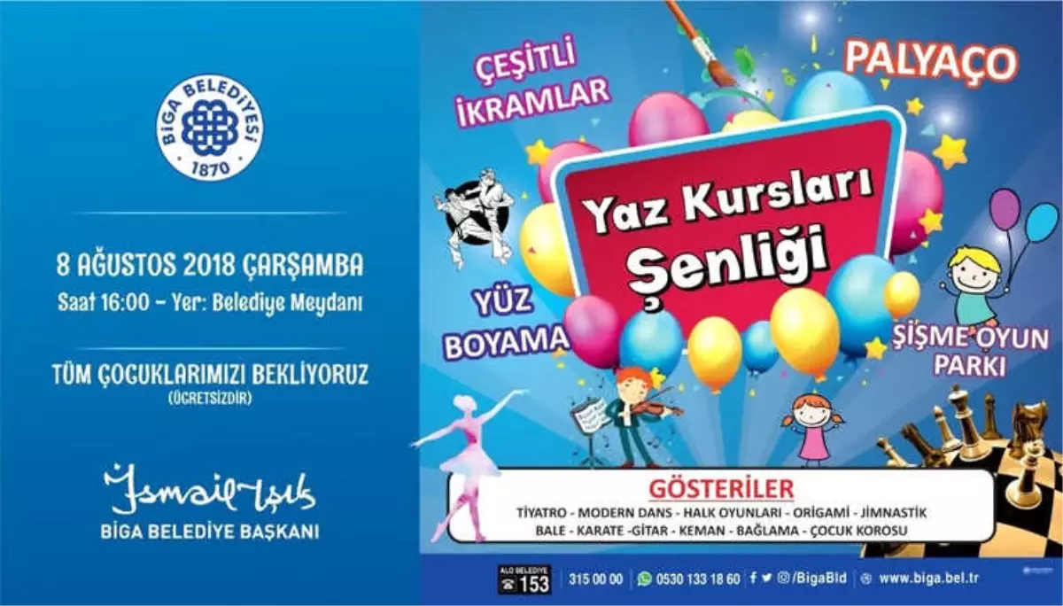 Biga Belediyesinden \'Yaz Kursları Şenliği\'