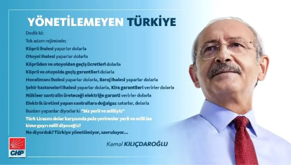 Kılıçdaroğlu: Türk Lirasını Pula Çevirenler Milli İse Kime Gayri Milli Diyeceğiz