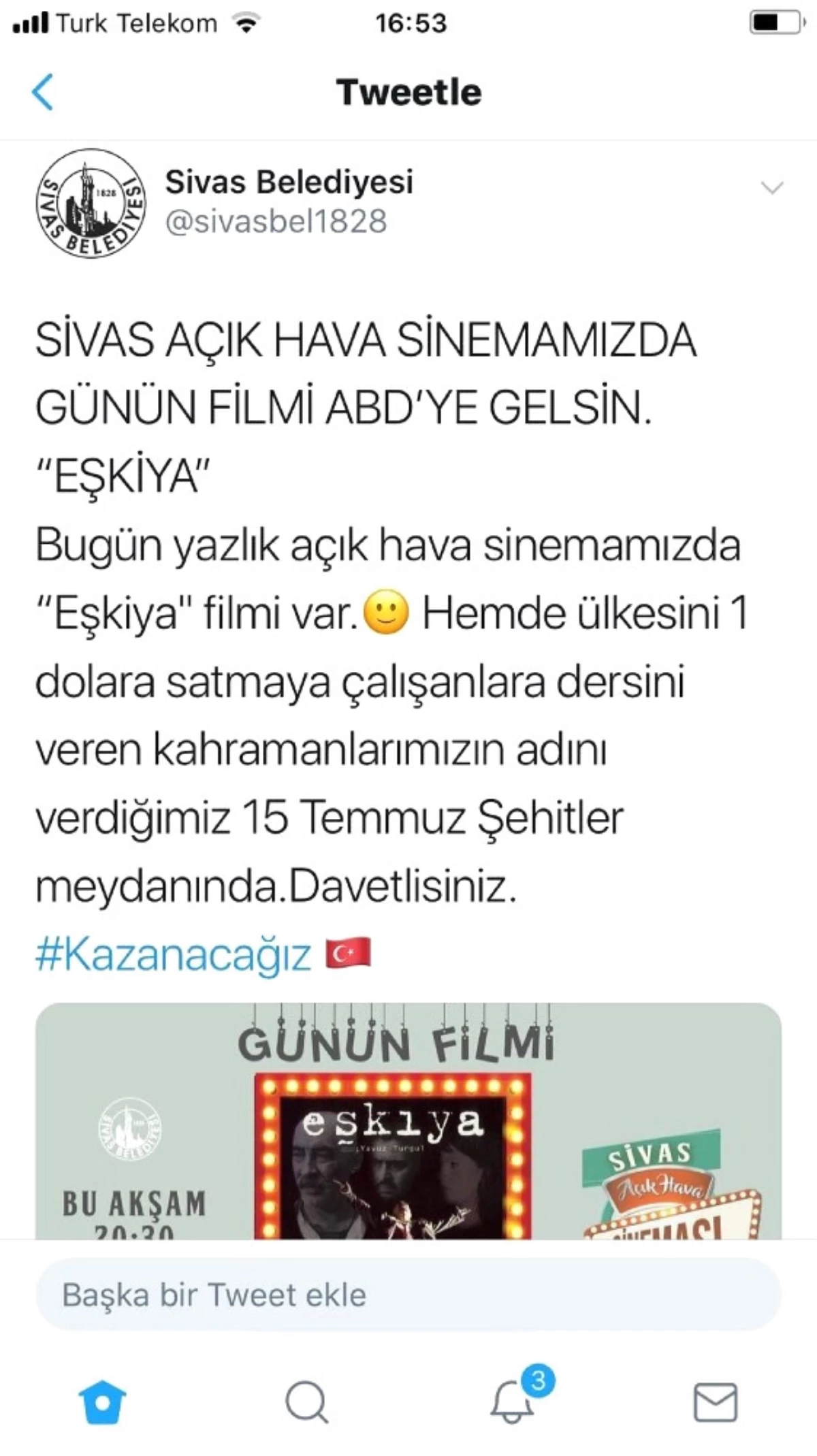 Film Afişiyle ABD\'ye Gönderme