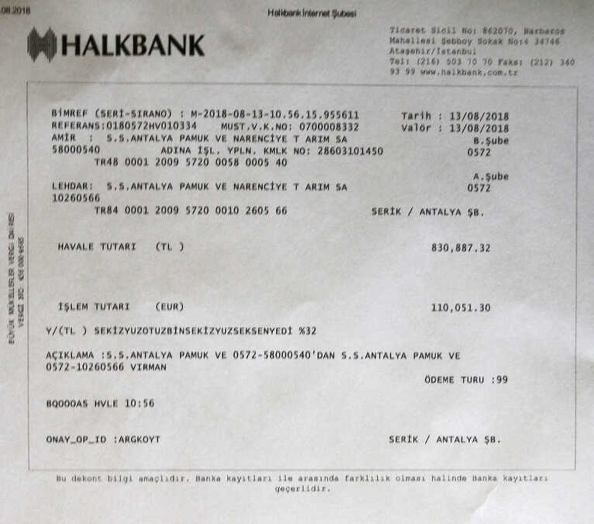 Antbirlik 110 Bin Euro Bozdurdu