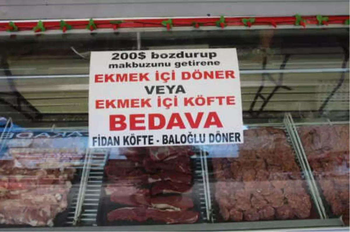 200 Dolar Bozdurana Ücretsiz Döner ya da Köfte