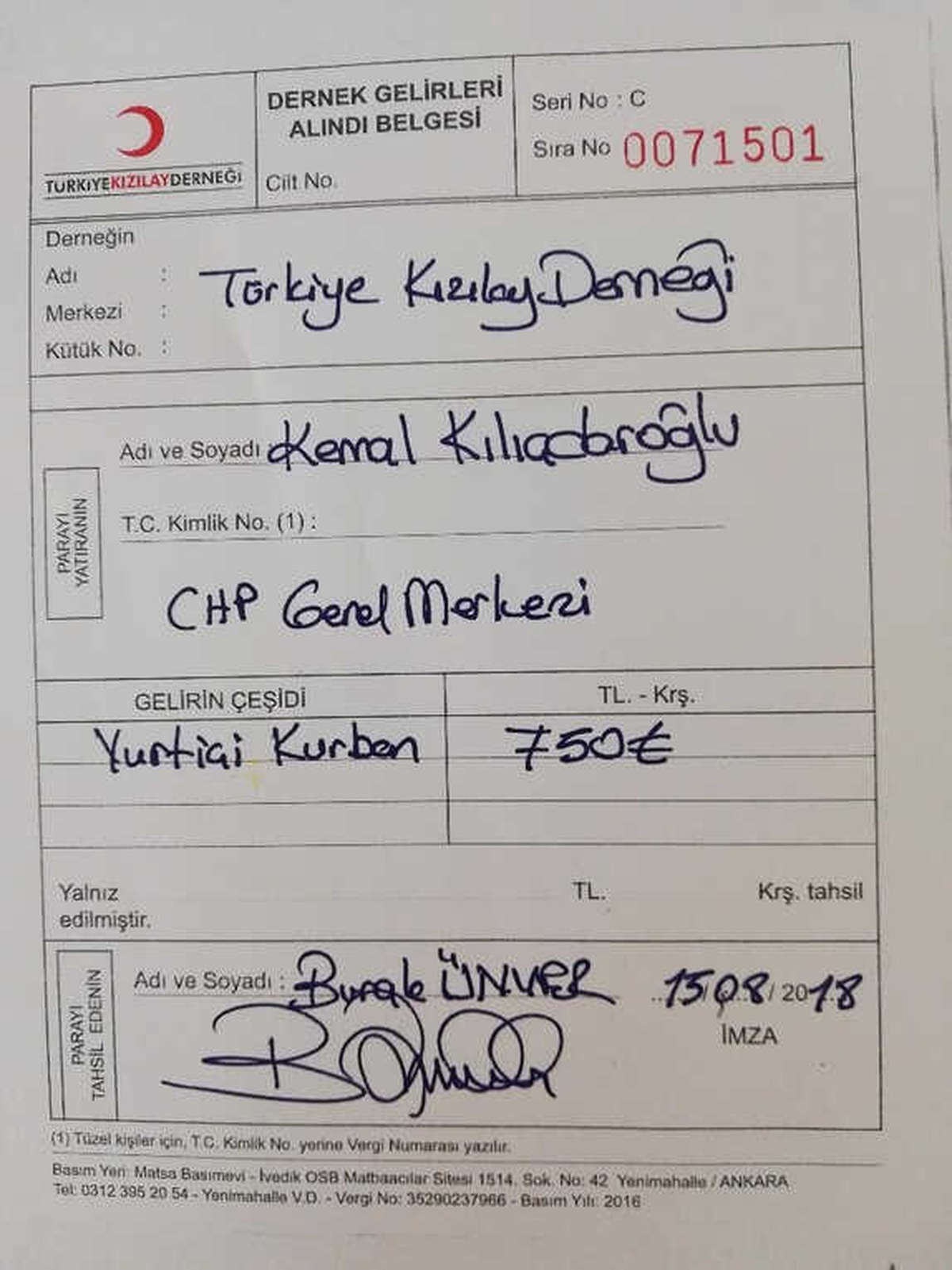 Kılıçdaroğlu, Kurban Vekaletini Türk Kızılayı\'na Verdi