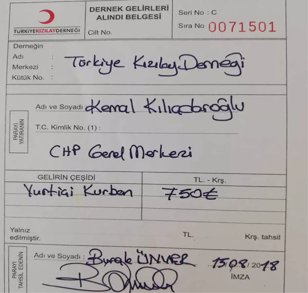 Kılıçdaroğlu, Kurban Vekaletini Türk Kızılayı\'na Verdi