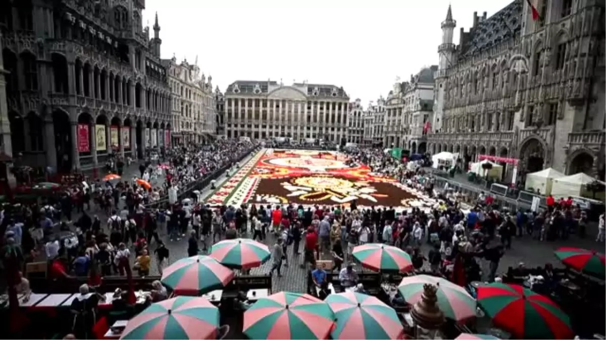 Grande Place Meydanı Latin Motifli Çiçek Halıya Bezendi