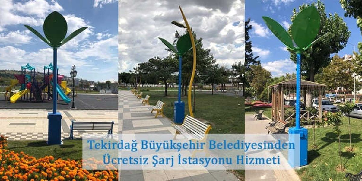 Tekirdağ\'da Ücretsiz Şarj İstasyonları Kuruldu