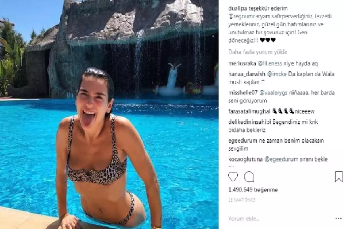 Dua Lipa Tatil İçin Gelecek